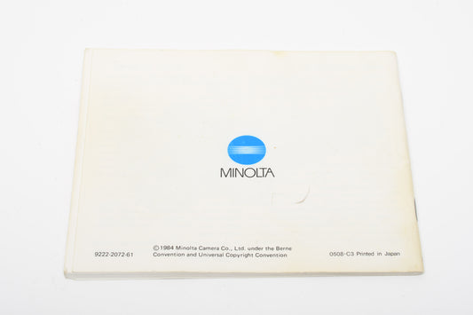 Minolta Maxxum 7000 Instructions manual, Good, Complete
