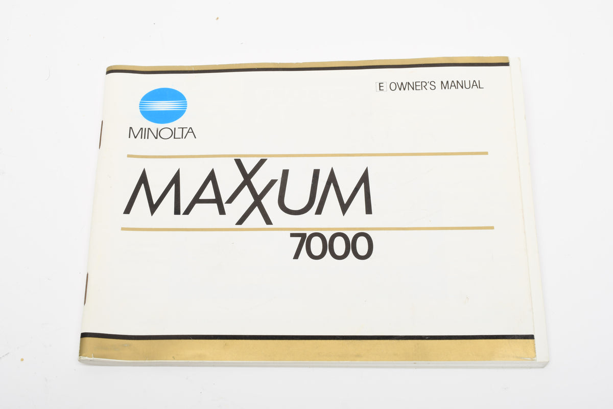 Minolta Maxxum 7000 Instructions manual, Good, Complete (Double XX Copy)