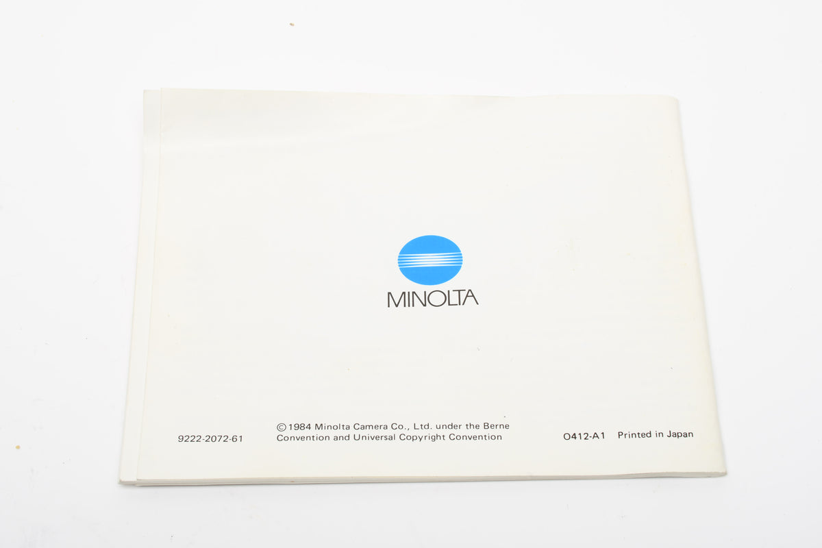 Minolta Maxxum 7000 Instructions manual, Good, Complete (Double XX Copy)