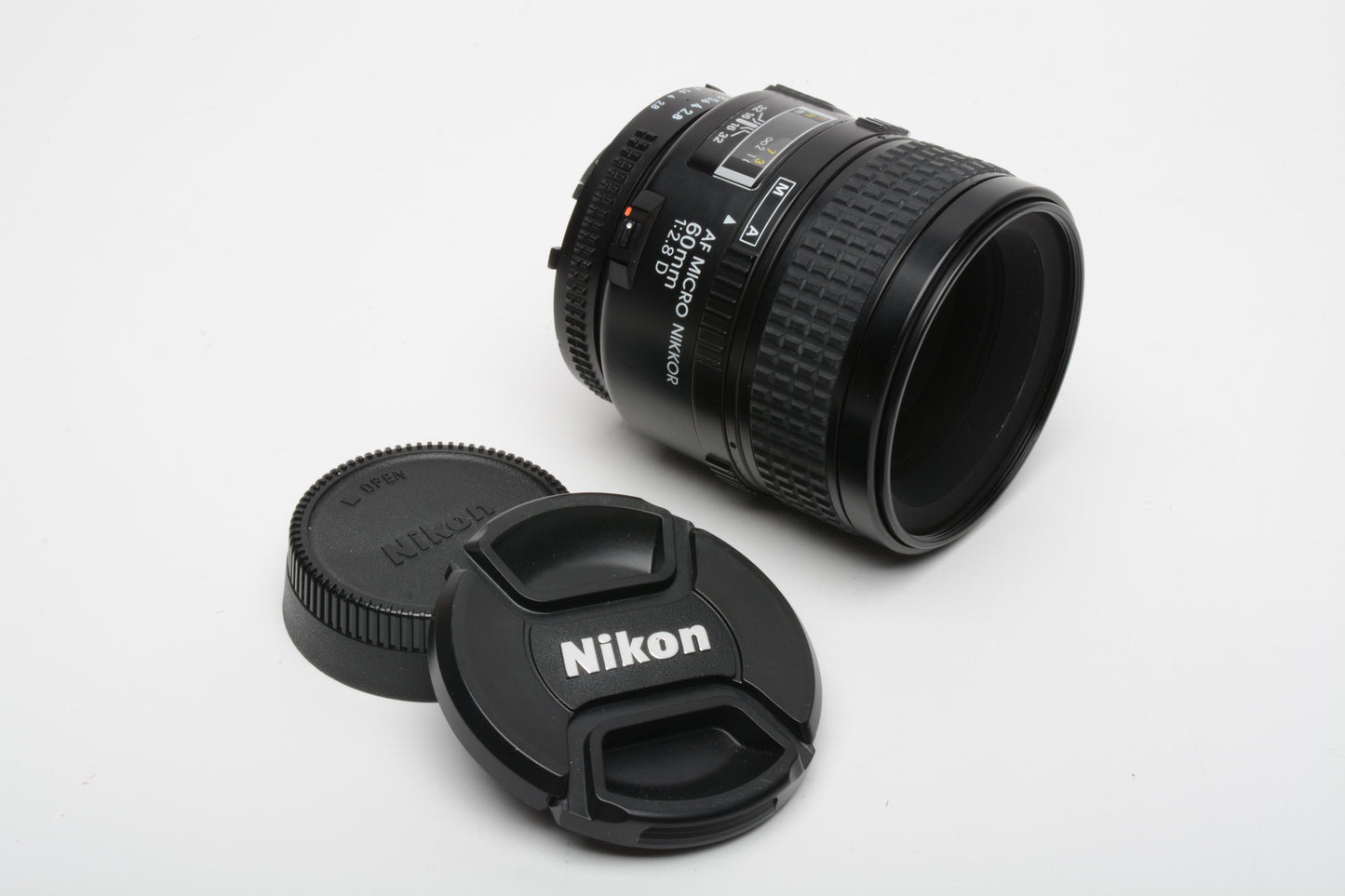 Nikon Nikkor AF Micro 60mm f2.8D w/caps, very clean and sharp!