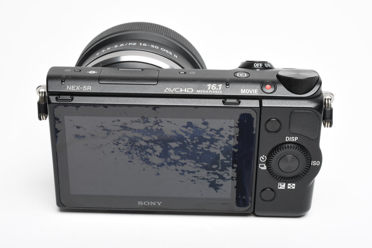 Sony NEX-5r Compact digital w/16-50mm OSS II lens, 2Batts, Dual charger, Tested