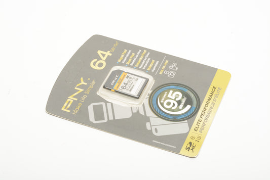 PNY 64GB SD 95MB/s card, new