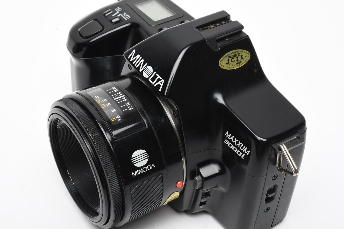 Minolta Maxxum 3000i 35mm SLR w/AF 50mm f1.7 prime lens, Strap, tested, Nice