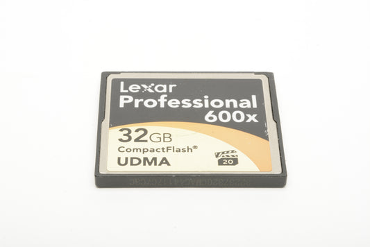 Lexar Professional 600X CF card 32GB UDMA card, formatted, clean, tested