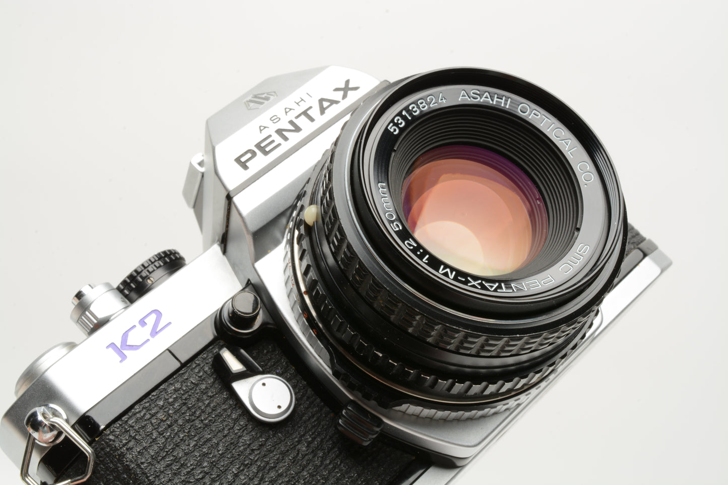 Pentax K2 35mm SLR w/50mm f2, Accurate, new seals, great!