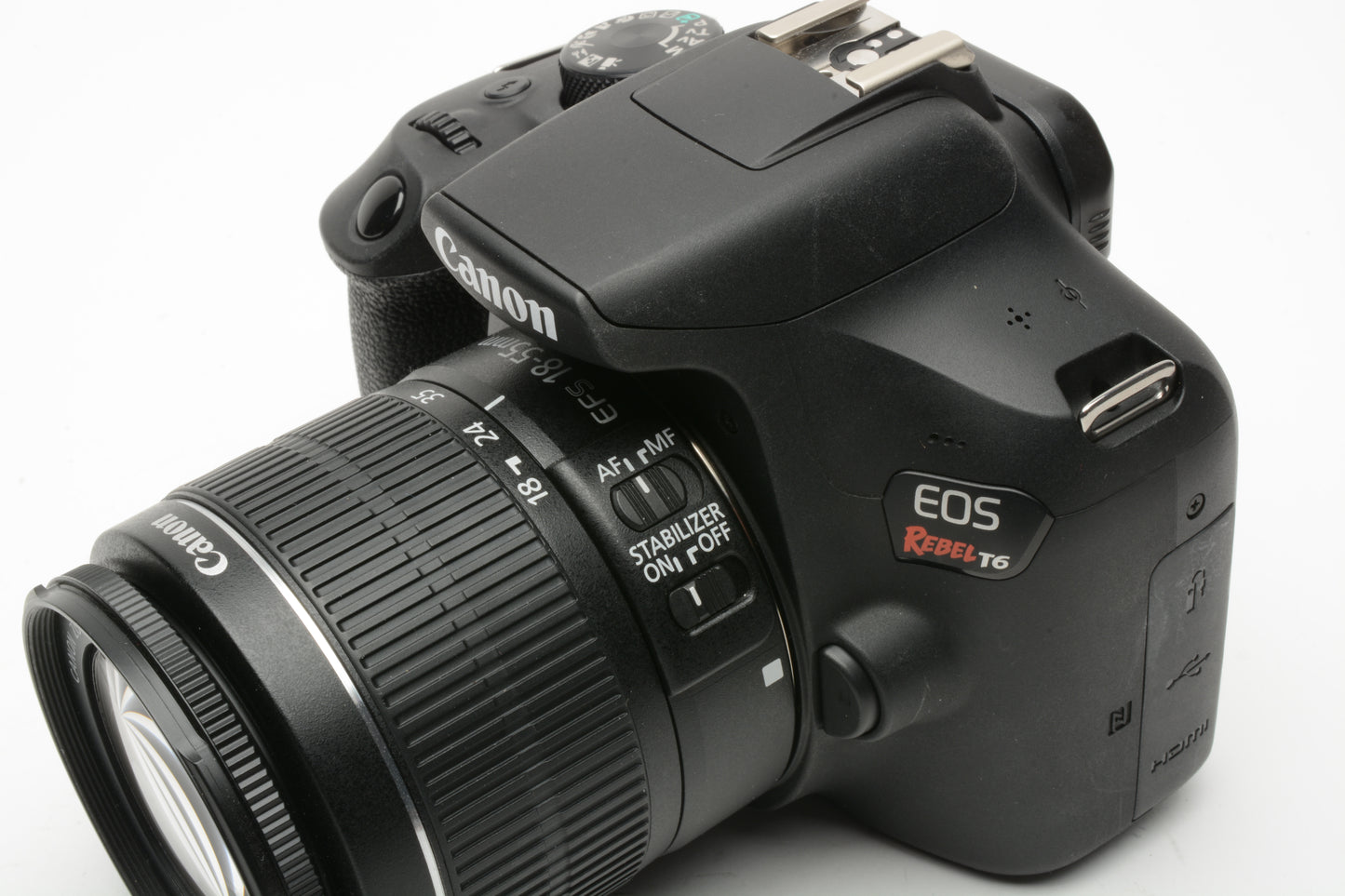 Canon Rebel T6 18MP DSLR w/18-55mm f3.5-5.6 IS II, Batt+charger Only 264 Acts!