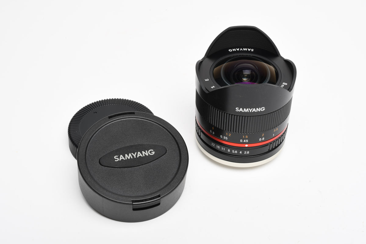 Samyang UMC Fish-Eye II 8mm f2.8 for Sony E Mount, Caps, Mint-
