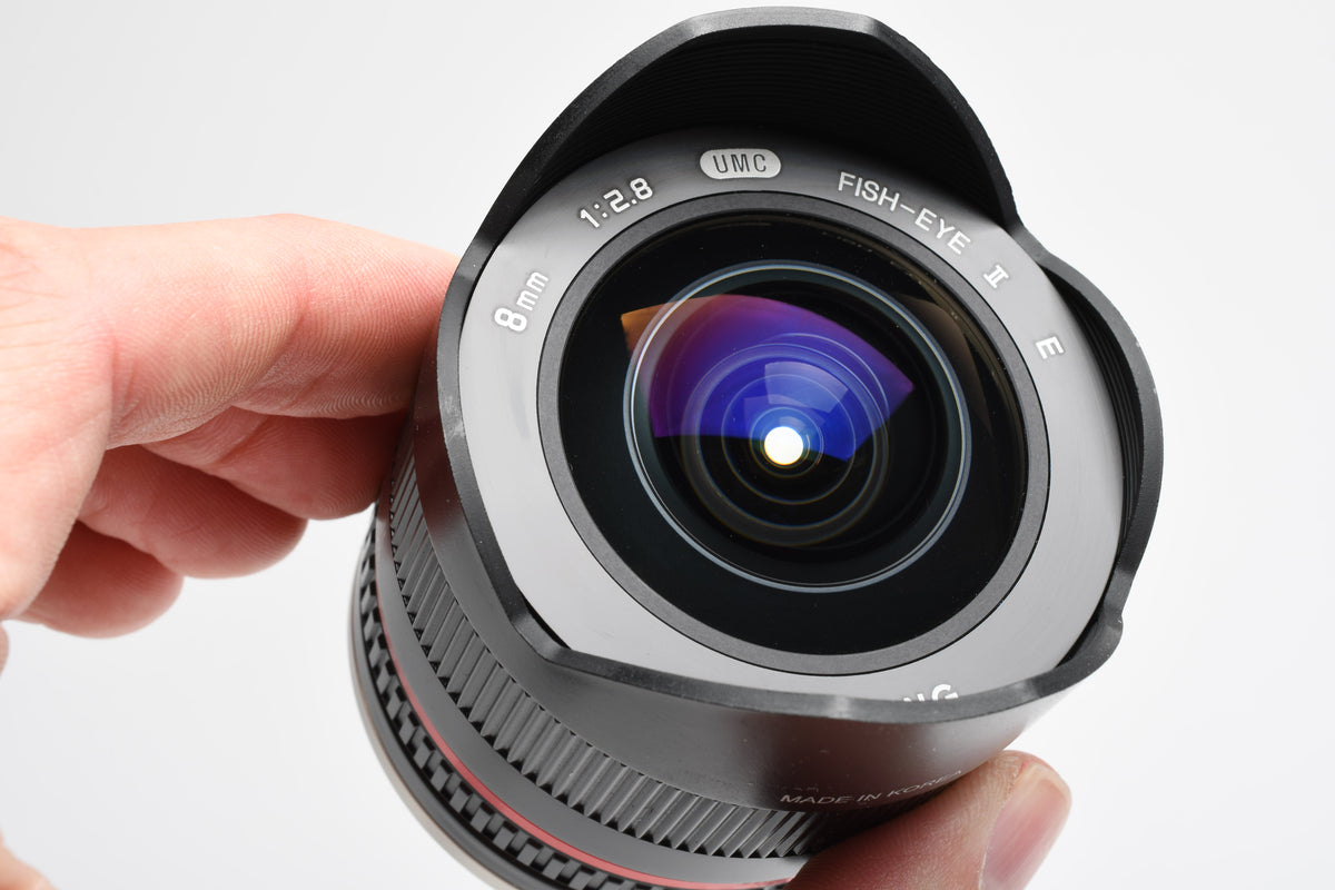 Samyang UMC Fish-Eye II 8mm f2.8 for Sony E Mount, Caps, Mint-