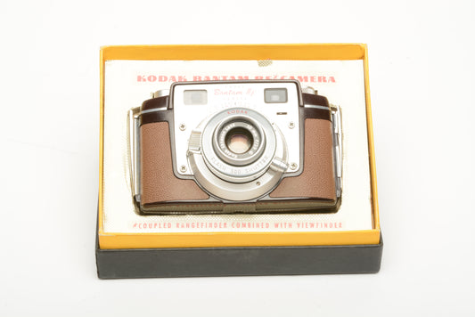 Kodak Bantam RF camera, boxed, w/case, clean, works!