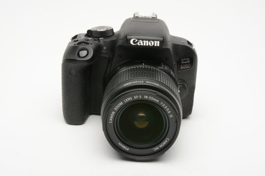 Canon Rebel T7i DSLR w/18-55mm f3.5-5.6 IS, Batt+charger+SD Only 8804 Acts!
