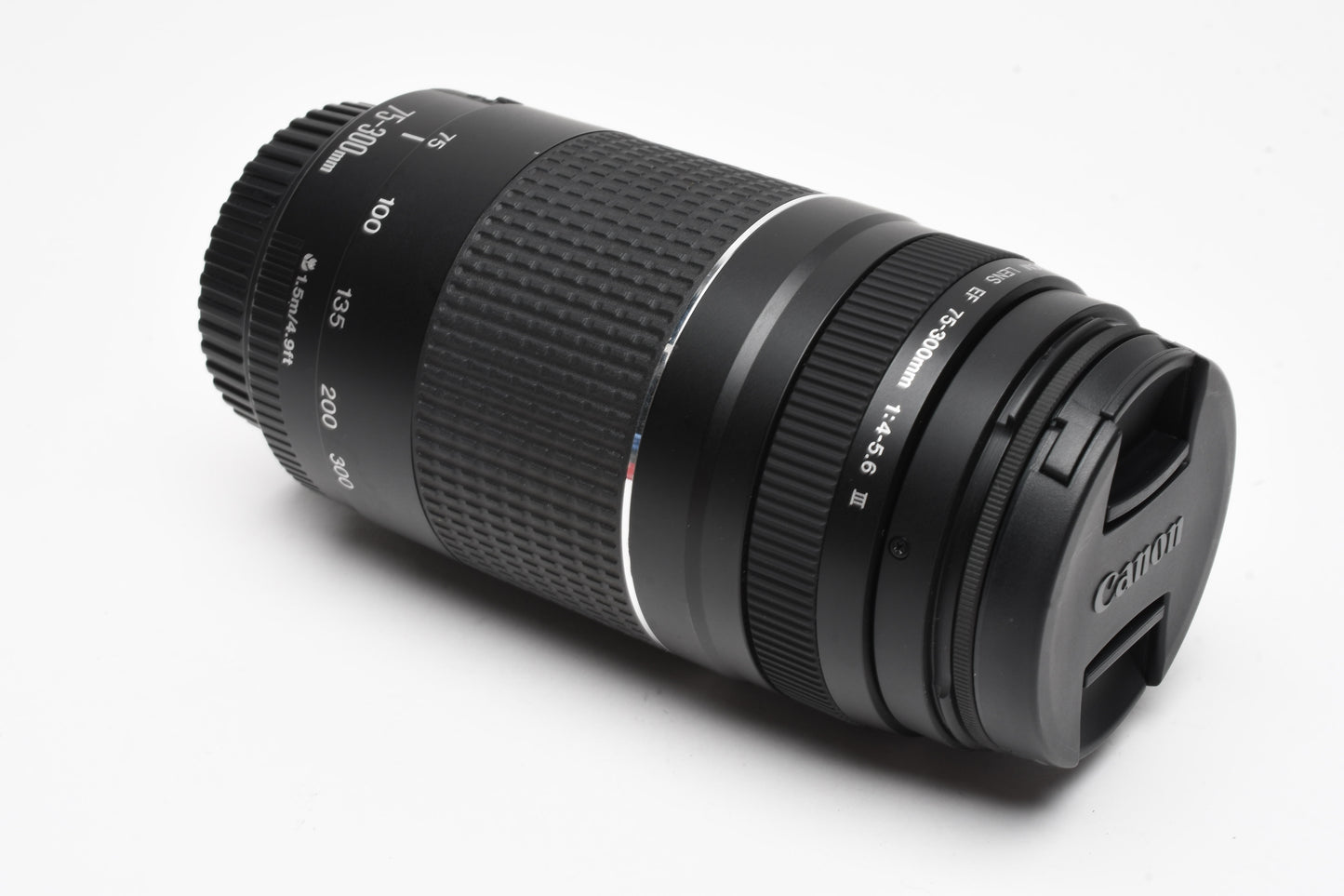 Canon EF 75-300mm f4-5.6 III Telephoto zoom, caps + DHD UV, MInt-