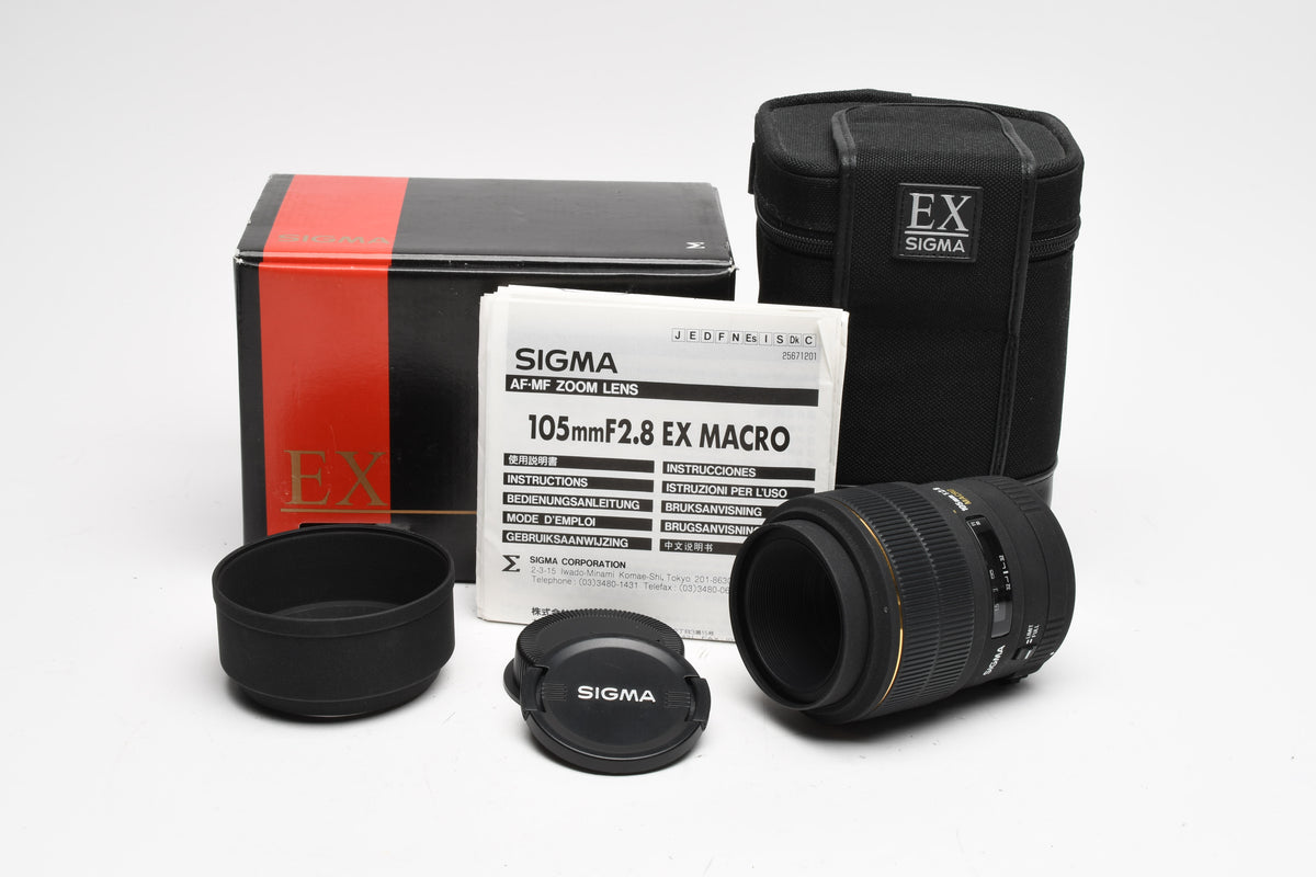 Sigma EX 105mm f2.8 DG Macro for Canon EF Mount w/ Box, Case, Manual Only, Bargain