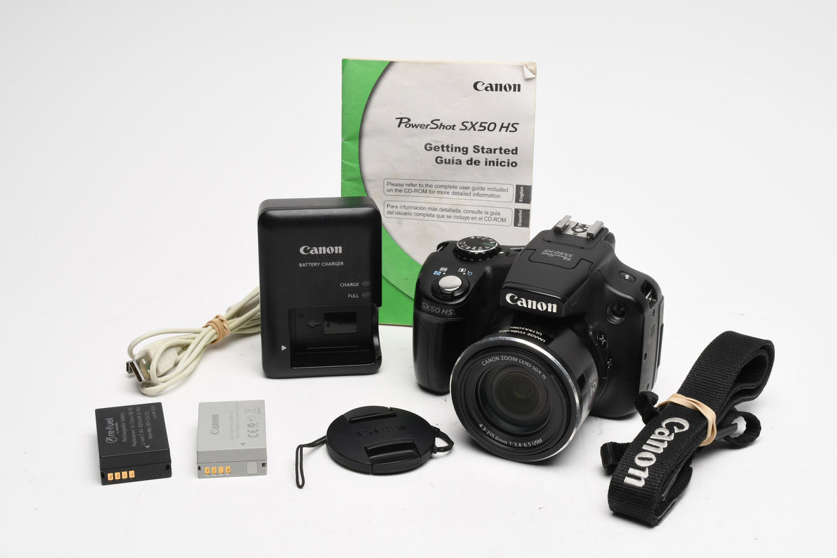 Canon PowerShot SX50 HS 12.1MP Digital Point&Shoot Camera w/2X Batts, Strap
