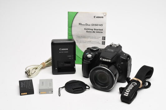 Canon PowerShot SX50 HS 12.1MP Digital Point&Shoot Camera w/2X Batts, Strap