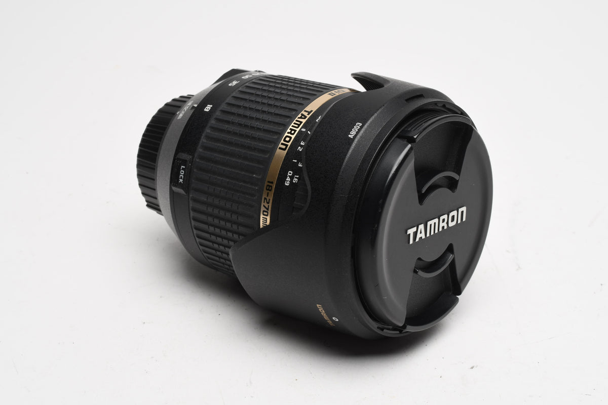 Tamron AF 18-270mm f3.5-6.3 Di II B003 Lens for Nikon EF w/Hood, Caps, Box