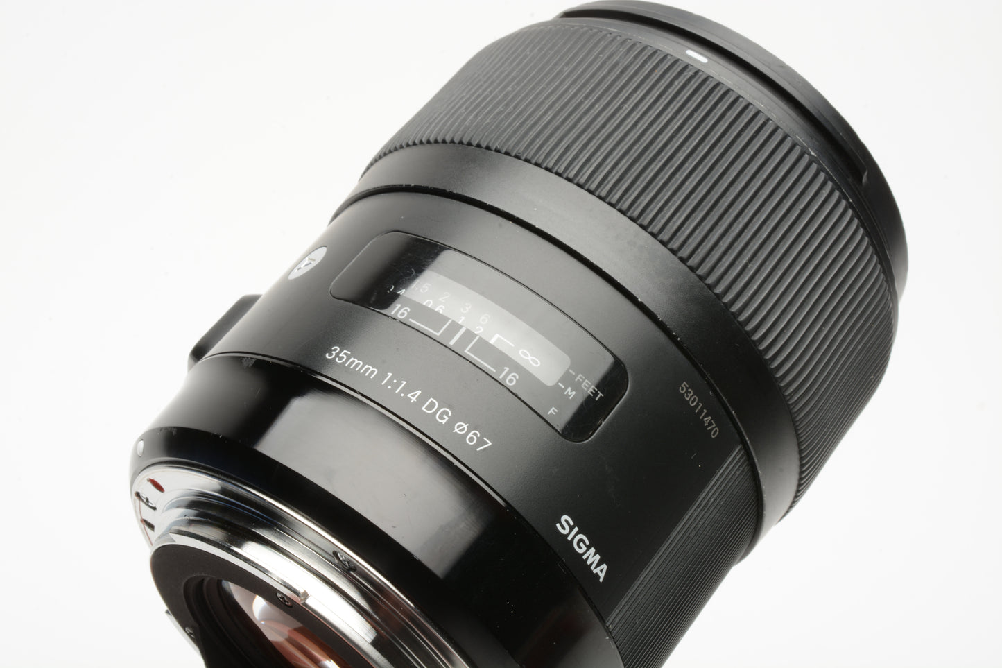 Sigma 35mm f1.4 DG Art Prime lens, Sharp, Canon EF w/Hood, Caps, USA