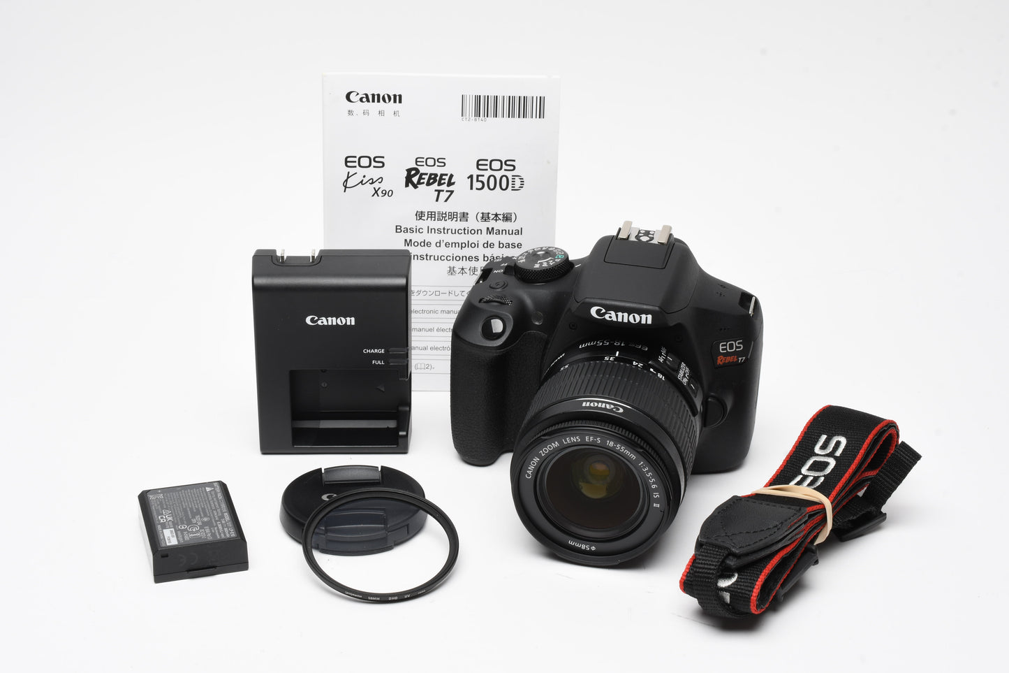 Canon Rebel T7 DSLR w/18-55mm f3.5-5.6 IS II Only 32 Acts!! Mint-