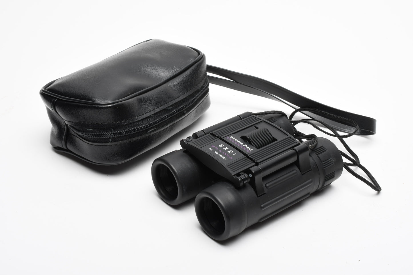 Western Field 8x21 Binoculars 367 Ft at 1000 Yards +Case, Good!