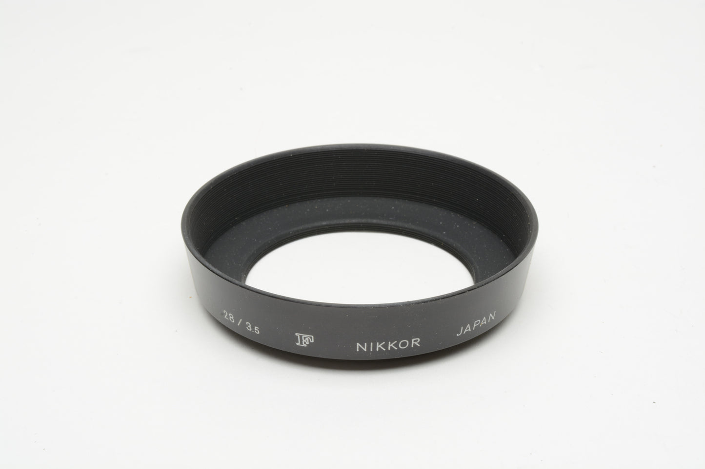 Nikon F lens hood for 28mm f3.5 52mm metal screw-on (NIB)