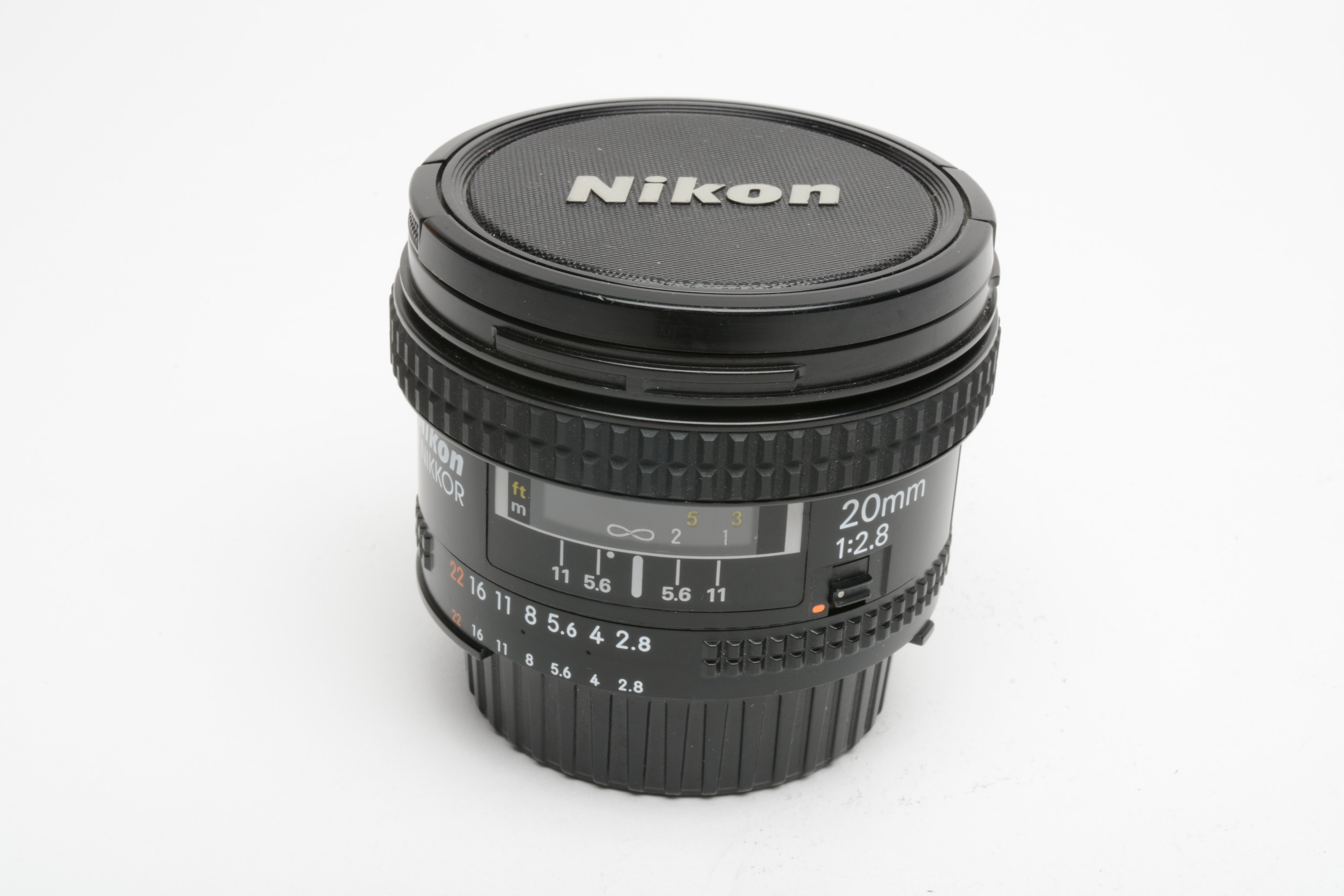 Nikon AF 20mm f2.8 wide angle lens, caps, very clean, sharp