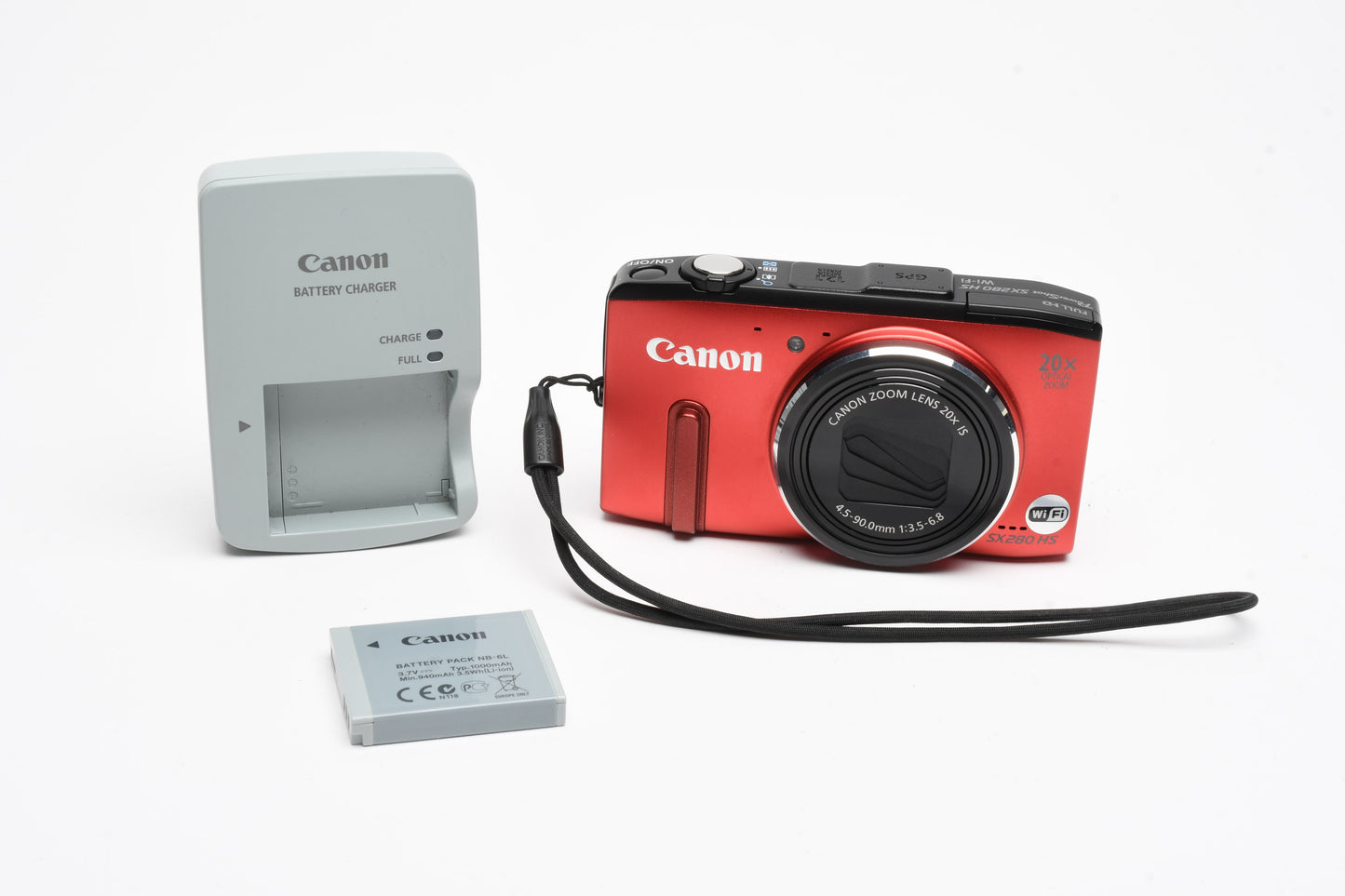 Canon PowerShot SX280 HS 12.1MP Digital Point&Shoot Camera (Red), Clean!