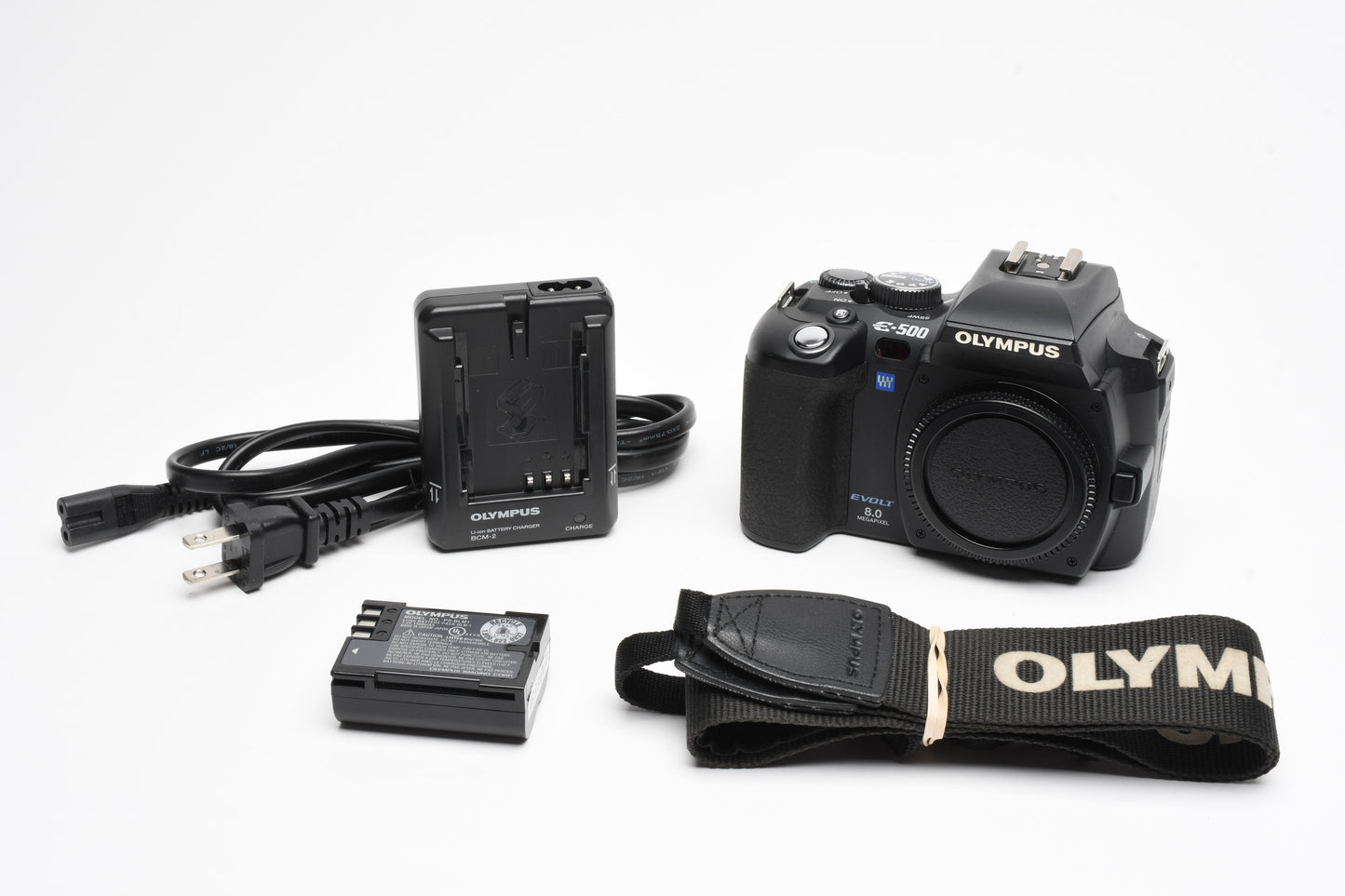 Olympus E-500 8MP Digital camera body, Batt+charger, Tested