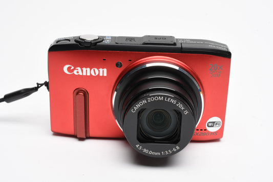 Canon PowerShot SX280 HS 12.1MP Digital Point&Shoot Camera (Red), Clean!