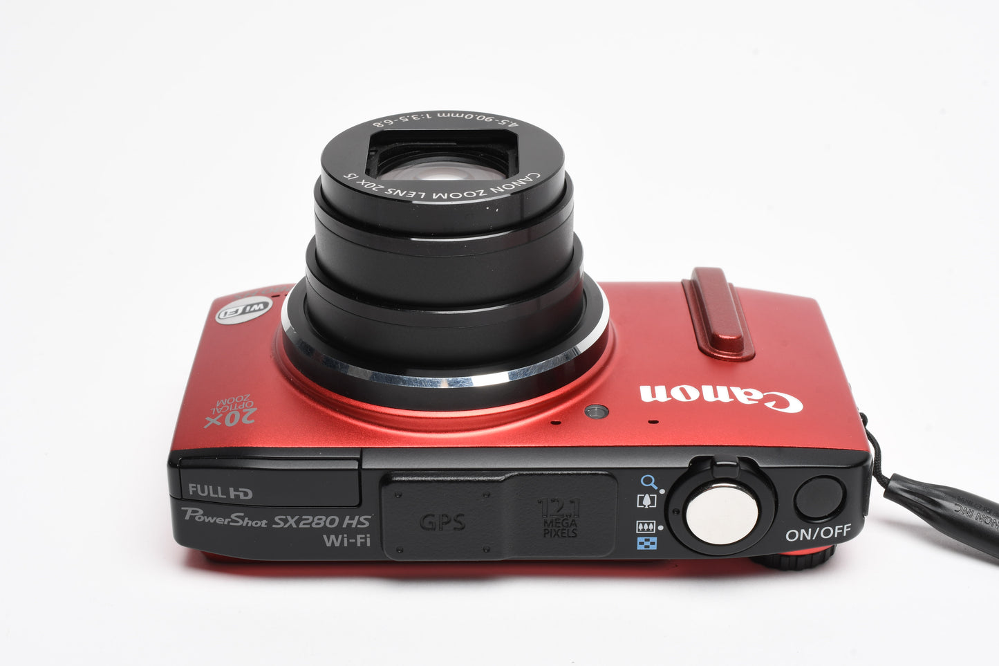 Canon PowerShot SX280 HS 12.1MP Digital Point&Shoot Camera (Red), Clean!