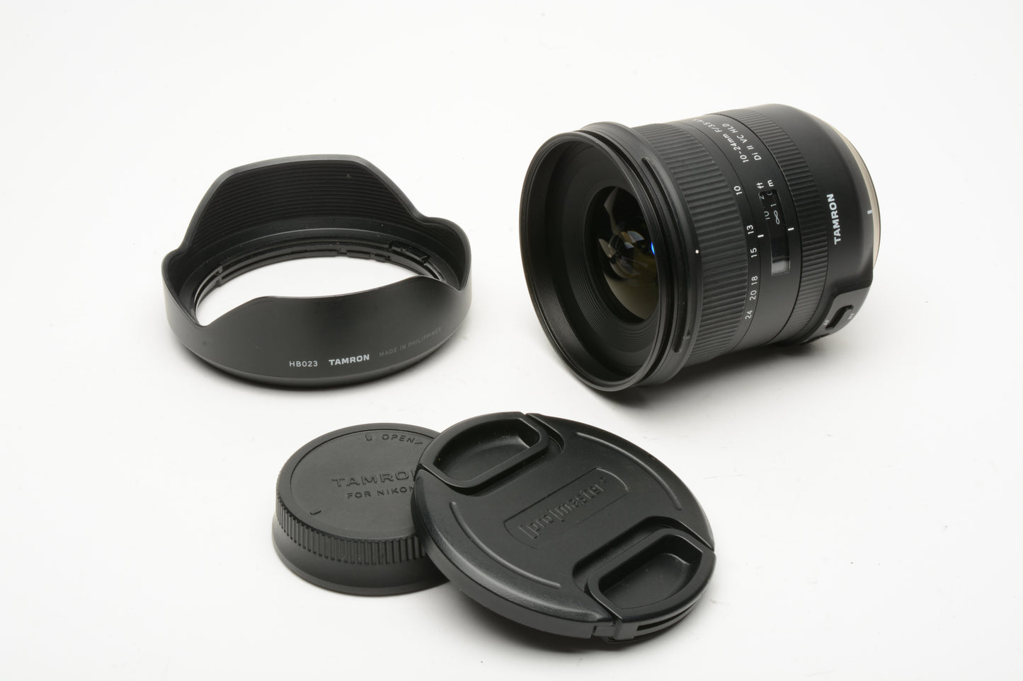 Tamron 10-24mm f3.5-4.5 Di II VC HLD wide zoom Nikon AF, Hood+Caps, USA