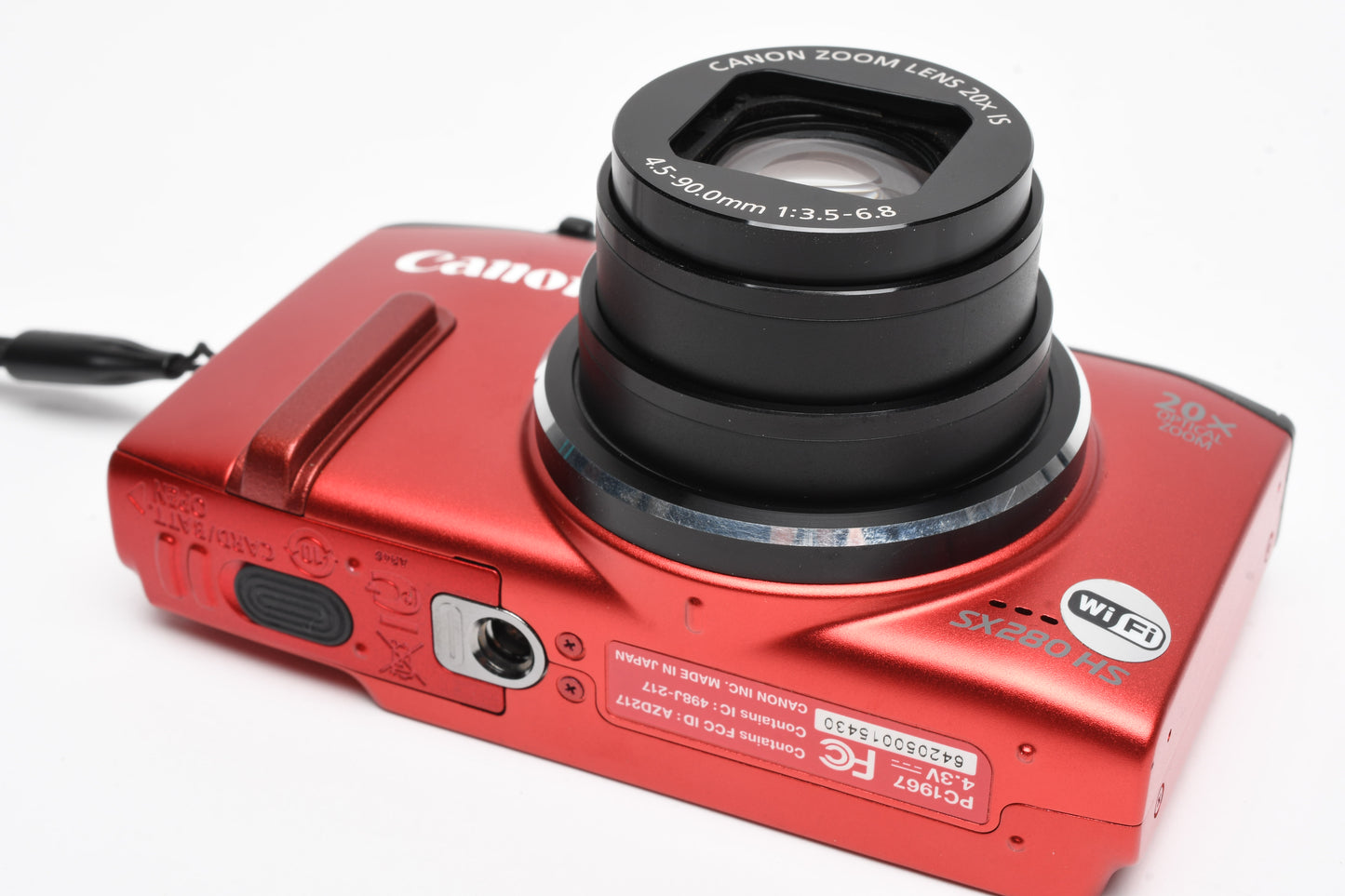 Canon PowerShot SX280 HS 12.1MP Digital Point&Shoot Camera (Red), Clean!