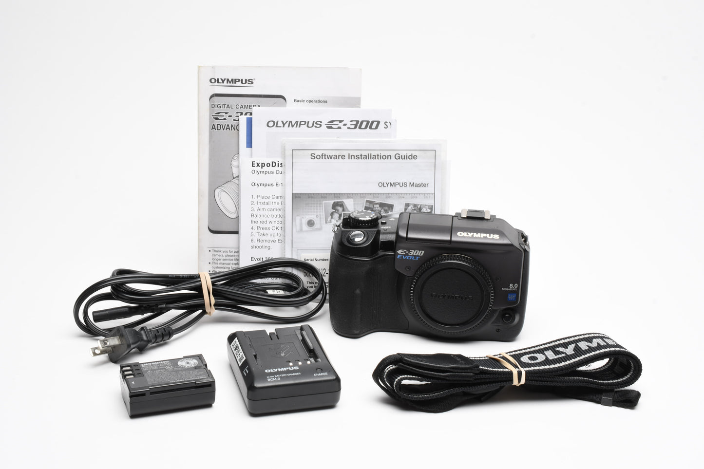 Olympus E-300 8MP Digital camera body, Batt+charger, Tested
