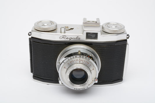 King Regula Ib 35mm Film Rangefinder Camera w/Steinheil 50mm f2.8, Works! Vintage