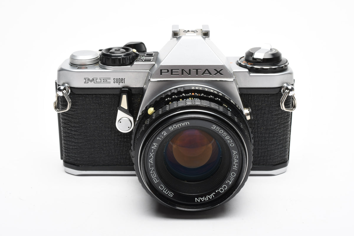 Pentax ME Super 35mm SLR w/50mm f2, Strap, Good seals, Tested, Clean