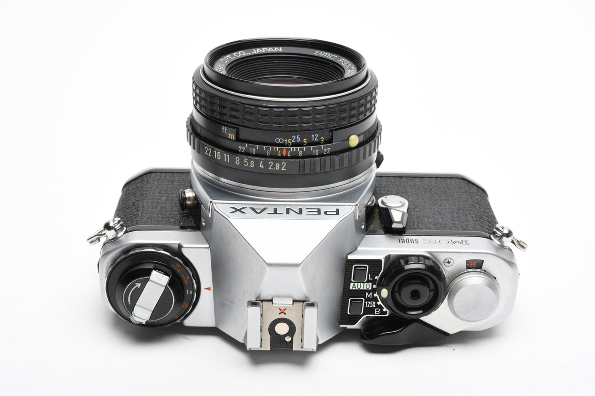 Pentax ME Super 35mm SLR w/50mm f2, Strap, Good seals, Tested, Clean