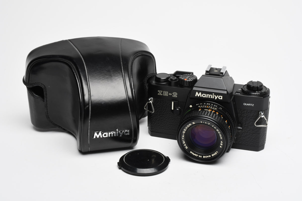 Mamiya ZE-2 35mm SLR w/50mm f1.7 lens, Case, New Seals, Great!