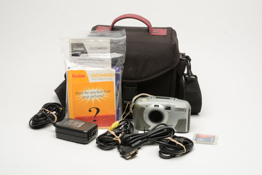 Kodak DS3400 bundle w/case, AC adapter, 1Gb CF card, manuals +CD - *READ