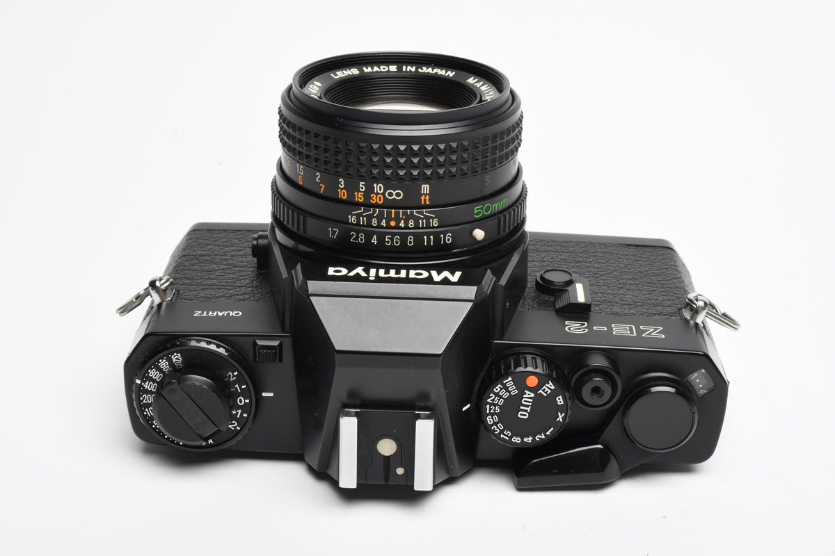 Mamiya ZE-2 35mm SLR w/50mm f1.7 lens, Case, New Seals, Great!