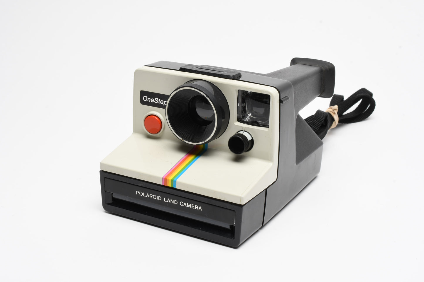 Polaroid One Step Land Instant camera w/rainbow stripe, Electronic Flash, Case