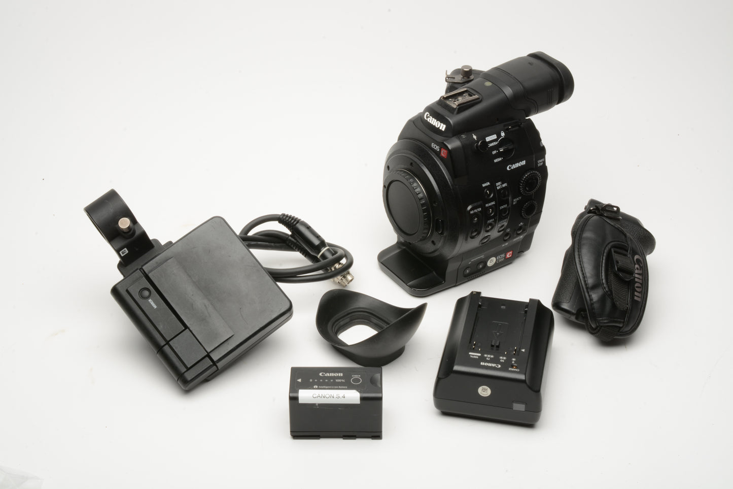 Canon EOS C300 Cinema Camcorder Body EF Mount Screen+Grip 1813 Hours, Tested