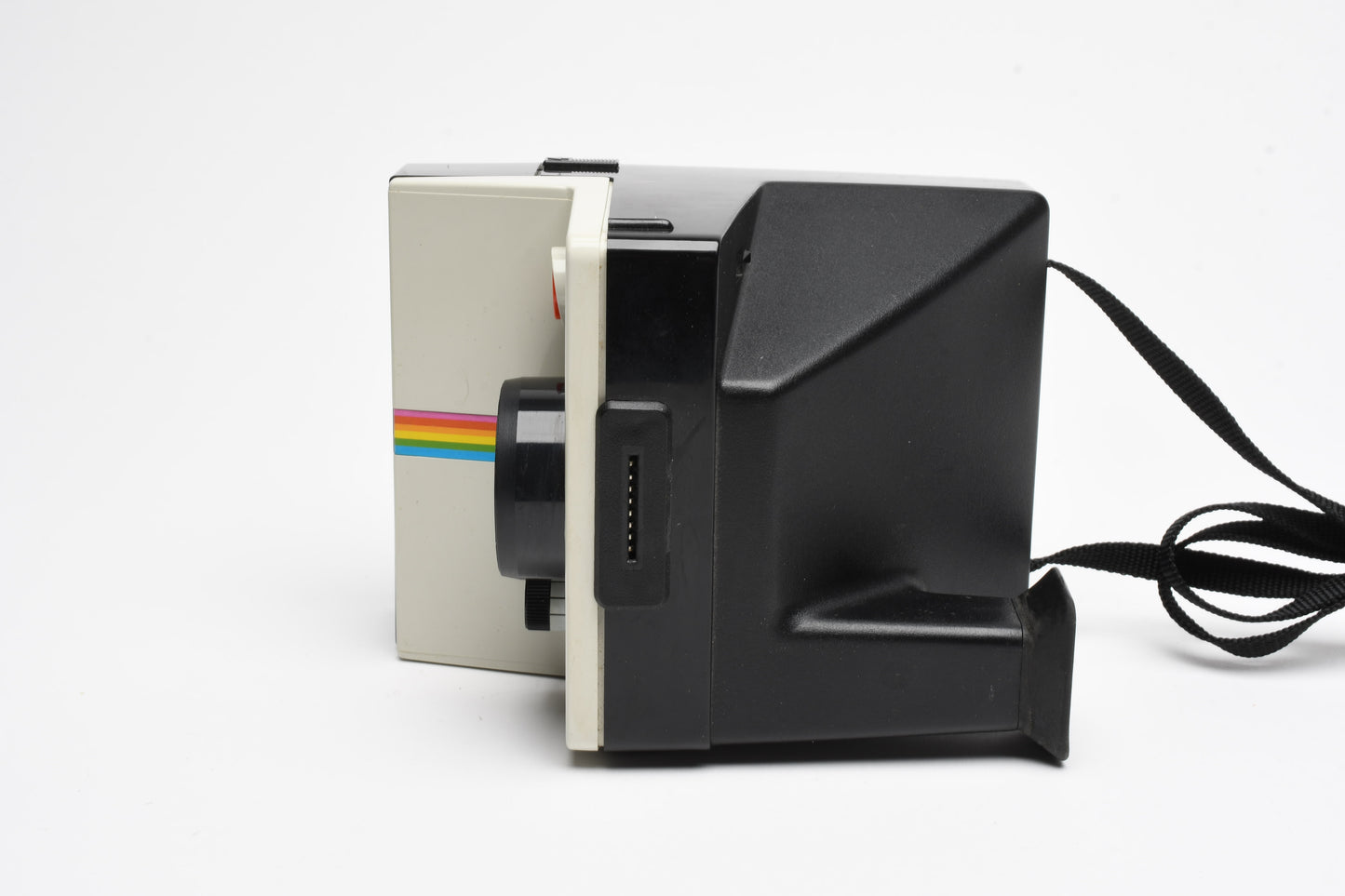 Polaroid One Step Land Instant camera w/rainbow stripe, Electronic Flash, Case