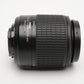 Nikon AFS Nikkor 55-200mm F4-5.6G ED DX VR zoom lens, caps, pouch, Clean