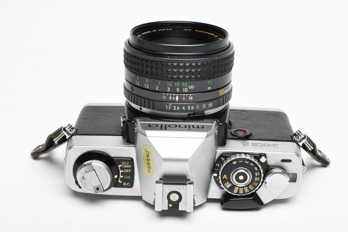 Minolta XG-1 35mm SLR w/ MD 50mm f1.7 Lens, Strap, New Seals, Good!
