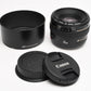Canon EF 50mm f1.4 USM Lens w/Hood, Nice!