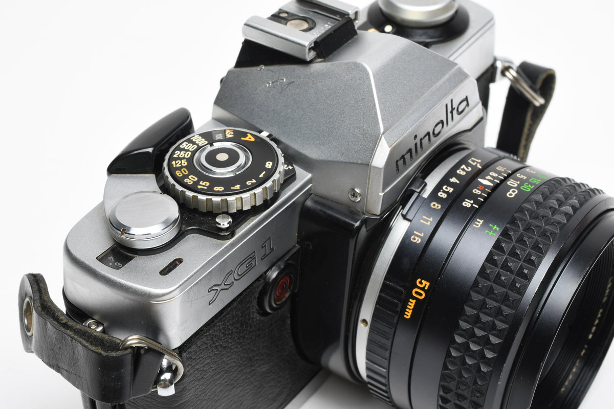 Minolta XG-1 35mm SLR w/ MD 50mm f1.7 Lens, Strap, New Seals, Good!