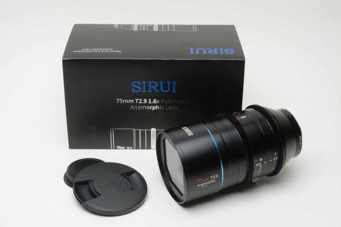 Sirui 75mm T2.9 1.6X full frame Anamorphic lens Venus E75 Sony E Mount Mint, Boxed