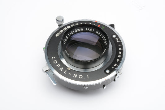 Commercial Astragon 210mm f6.3 large format lens w/Copal #1 shutter, Nice!