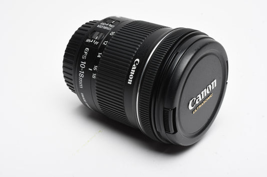 Canon EFS 10-18mm f4.5-5.6 IS STM Zoom Lens, w/Caps, Mint-