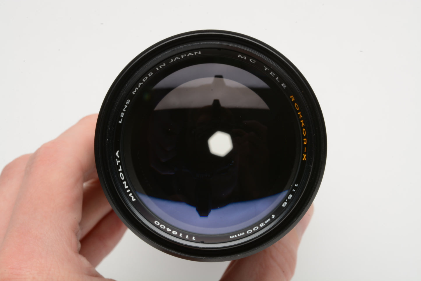 Minolta MC Tele Rokkor-X 300mm f5.6 Tele lens, caps, case, clean and sharp