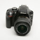 Nikon D3300 DSLR w/18-55mm zoom 2Batts, charger, strap, Only 6698 Acts!!