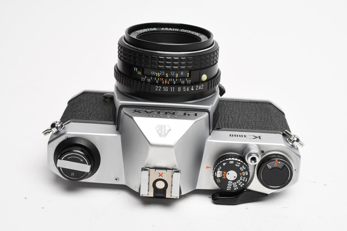 Pentax K1000 35mm SLR w/Pentax-M 50mm f2 lens, New seals
